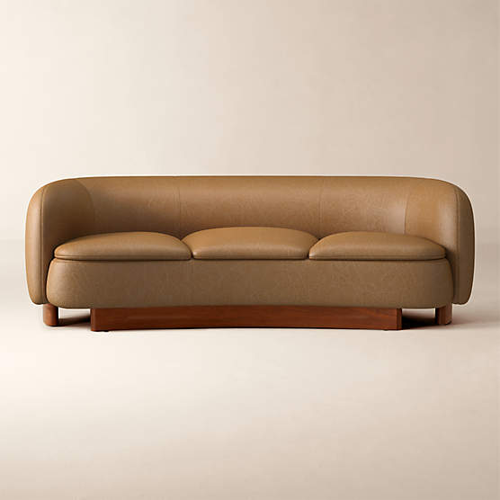 Muir 90" Leather Sofa Bello Saddle