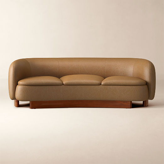 Muir 90" Leather Sofa Bello Saddle