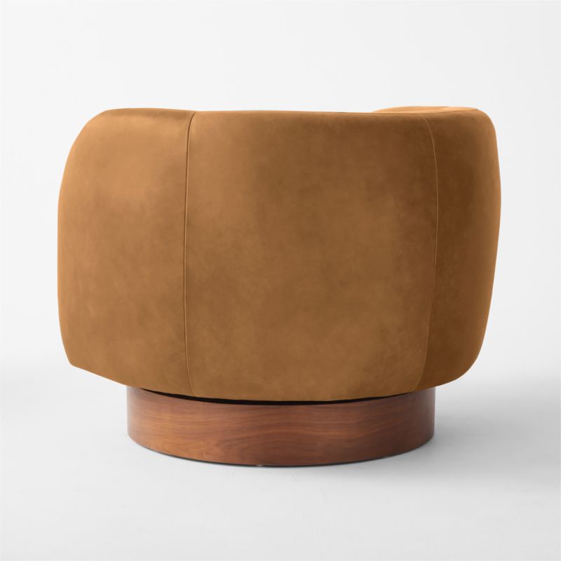 Muir Brown Leather Swivel Chair by Lawson-Fenning - image 6 of 9