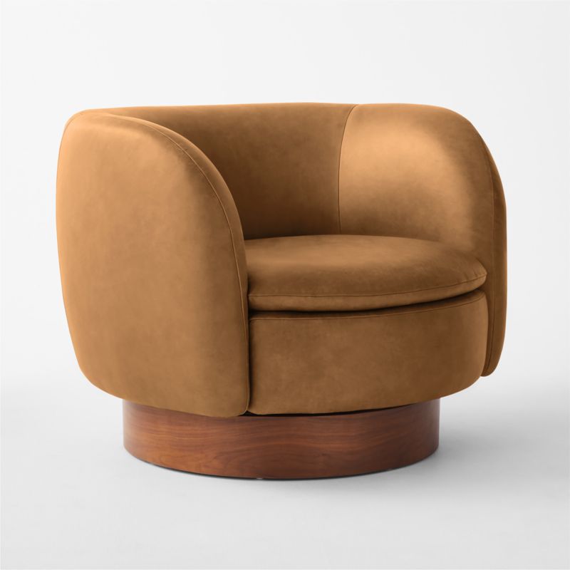 Muir Brown Leather Swivel Chair by Lawson-Fenning - image 4 of 9