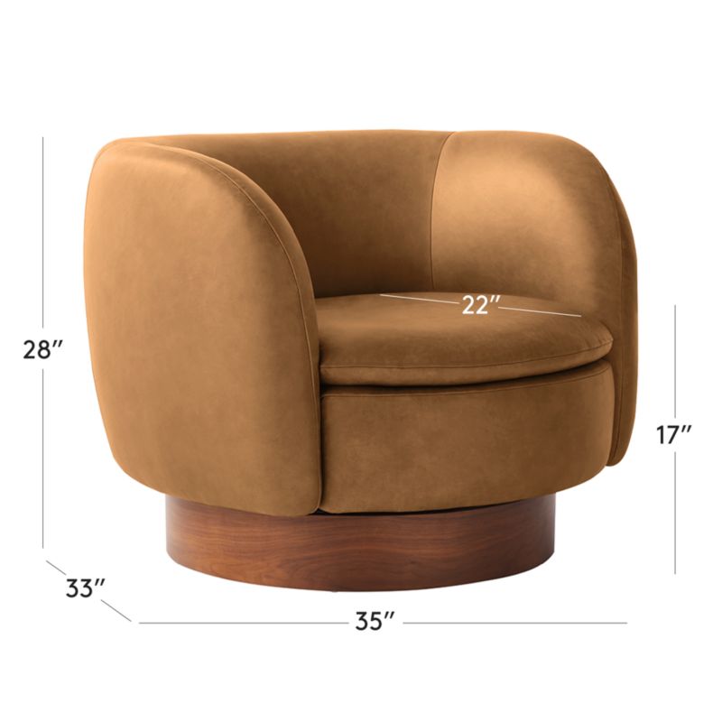 View Muir Brown Leather Swivel Chair by Lawson-Fenning - image 3 of 9