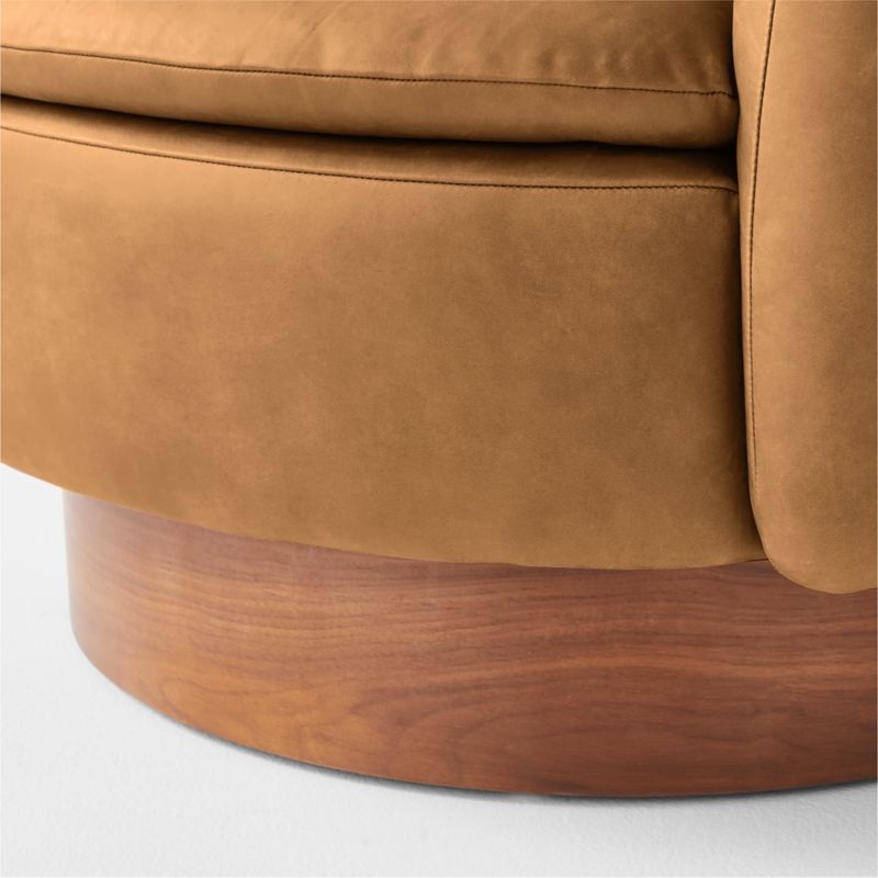 Muir Brown Leather Swivel Chair by Lawson-Fenning - image 7 of 9