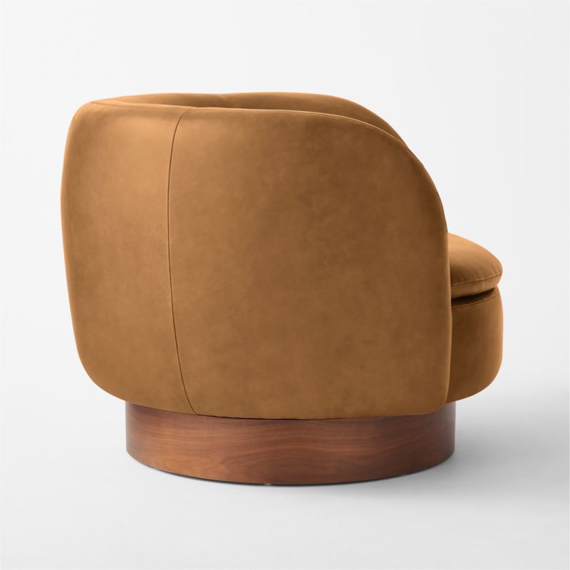 Muir Brown Leather Swivel Chair by Lawson-Fenning - image 5 of 9