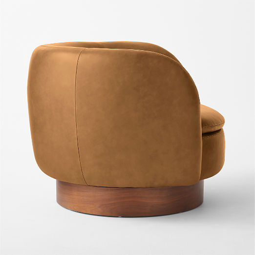 Muir Brown Leather Swivel Chair