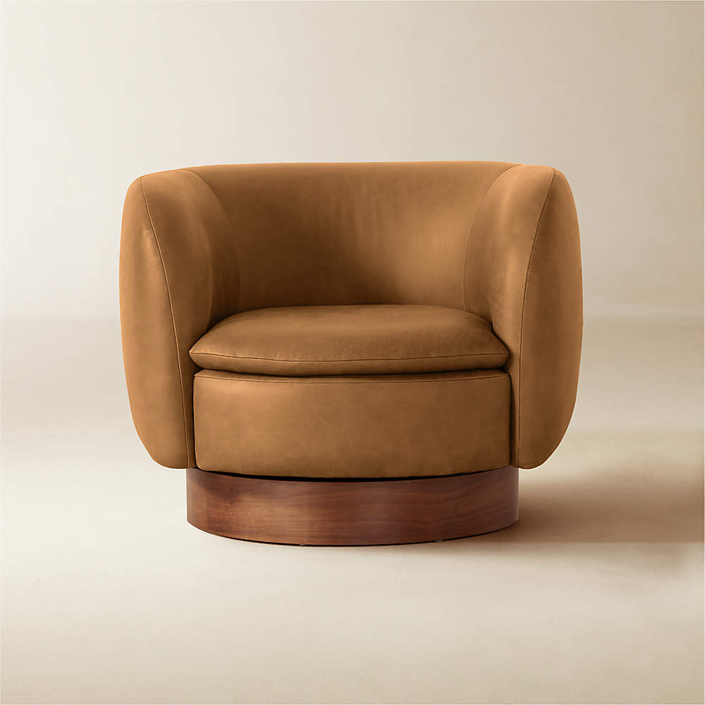 Cb2 leather outlet swivel chair