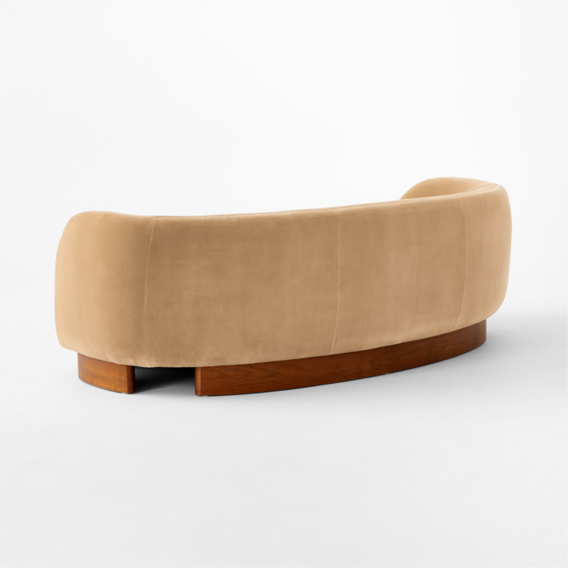Muir 90" Camel Velvet Curved Sofa - image 7 of 13