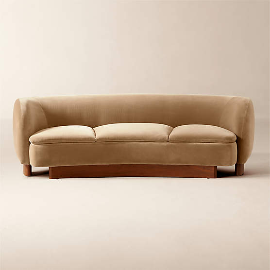 Muir 90" Camel Velvet Curved Sofa