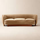 Mardones 103" Camel Brown Velvet Sofa