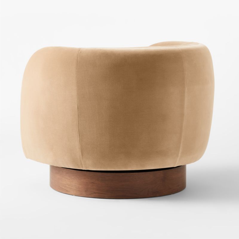 Muir Camel Velvet Swivel Chair - image 12 of 17