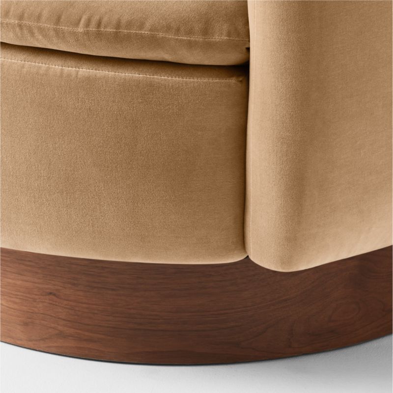 Muir Camel Velvet Swivel Chair - image 13 of 17