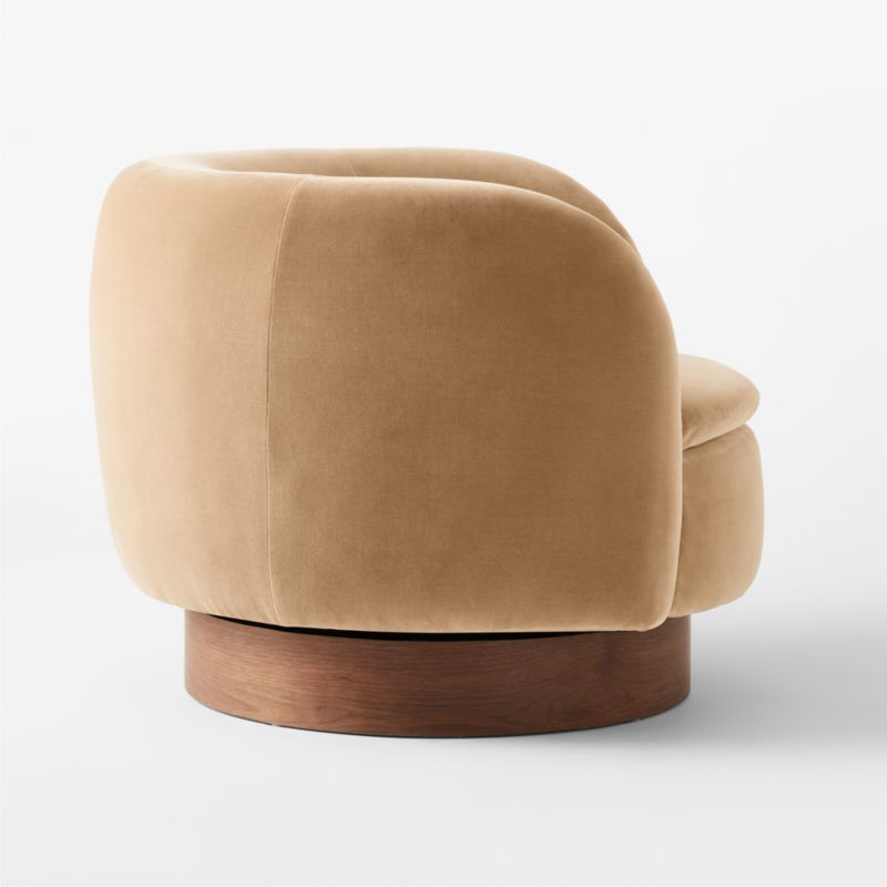 Muir Camel Velvet Swivel Chair - image 11 of 17