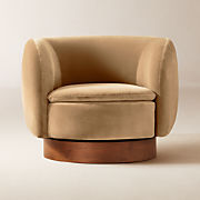 Mardones Camel Brown Velvet Lounge Chair