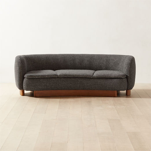 Muir 90" Grey Woven Curved Sofa by Lawson-Fenning