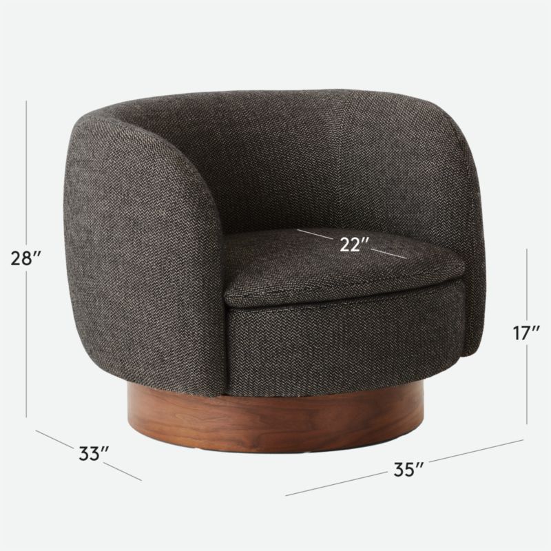 View Muir Grey Woven Swivel Chair - image 3 of 12