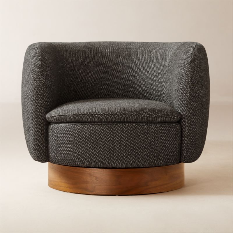 Muir Grey Woven Swivel Chair - image 0 of 11