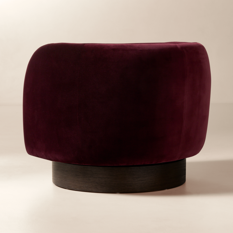 Muir Oxblood Velvet Swivel Chair - image 5 of 15