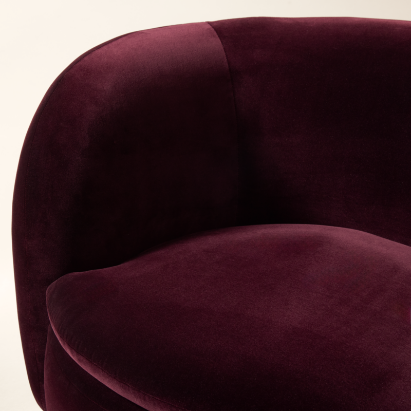 Muir Oxblood Velvet Swivel Chair - image 7 of 15