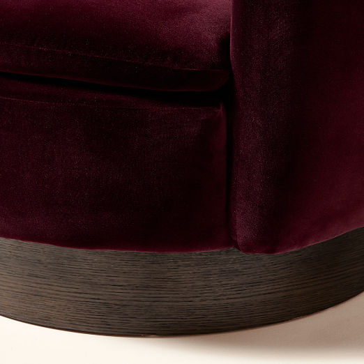 Muir Oxblood Velvet Swivel Chair