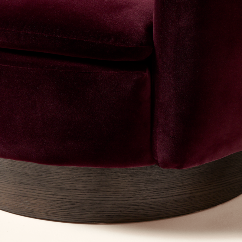 Muir Oxblood Velvet Swivel Chair - image 6 of 15