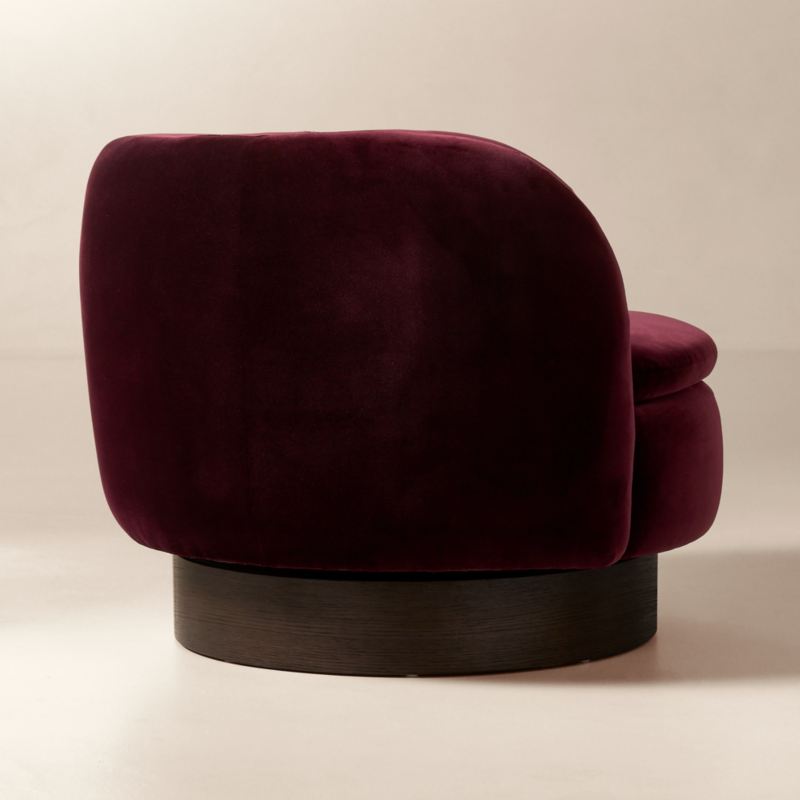 Muir Oxblood Velvet Swivel Chair - image 4 of 15