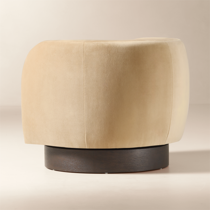 Muir Taupe Velvet Swivel Chair - image 6 of 14