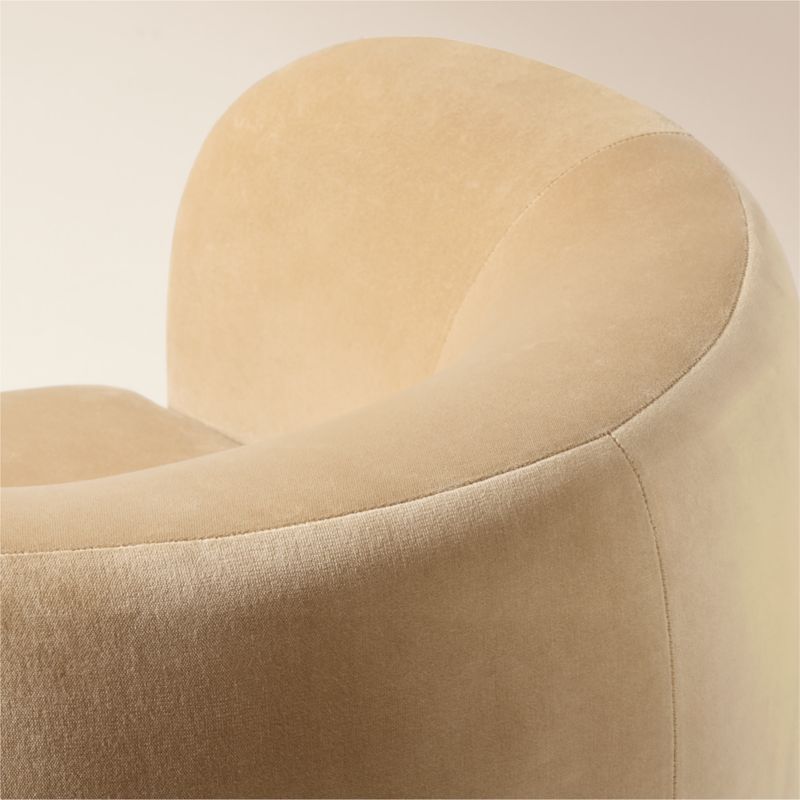 Muir Taupe Velvet Swivel Chair - image 6 of 8