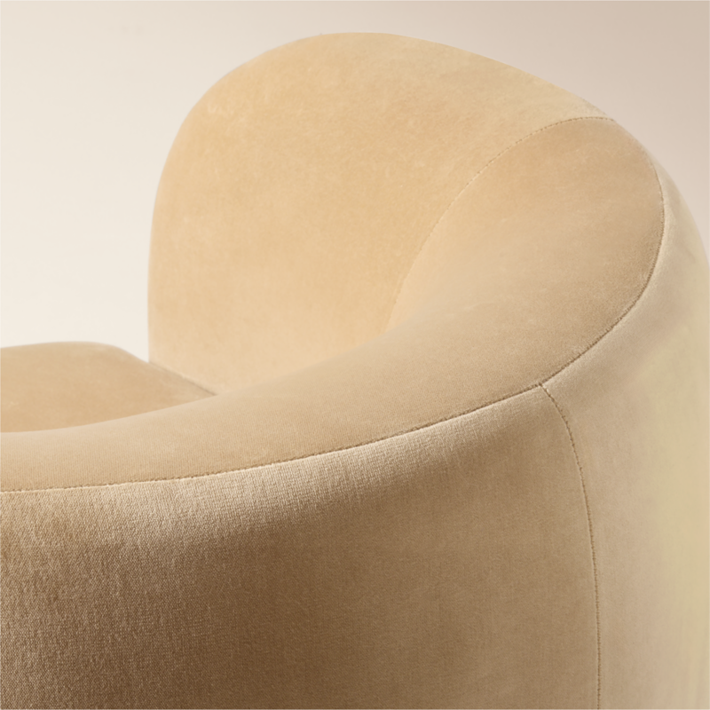 Muir Taupe Velvet Swivel Chair - image 8 of 14