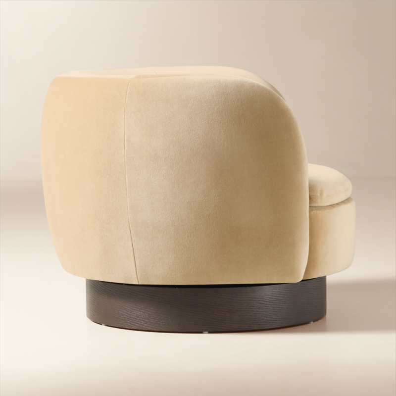 Muir Taupe Velvet Swivel Chair - image 5 of 14