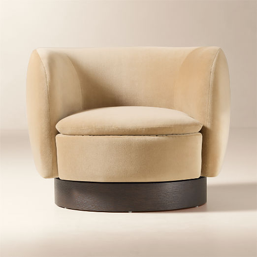 Muir Taupe Velvet Swivel Chair
