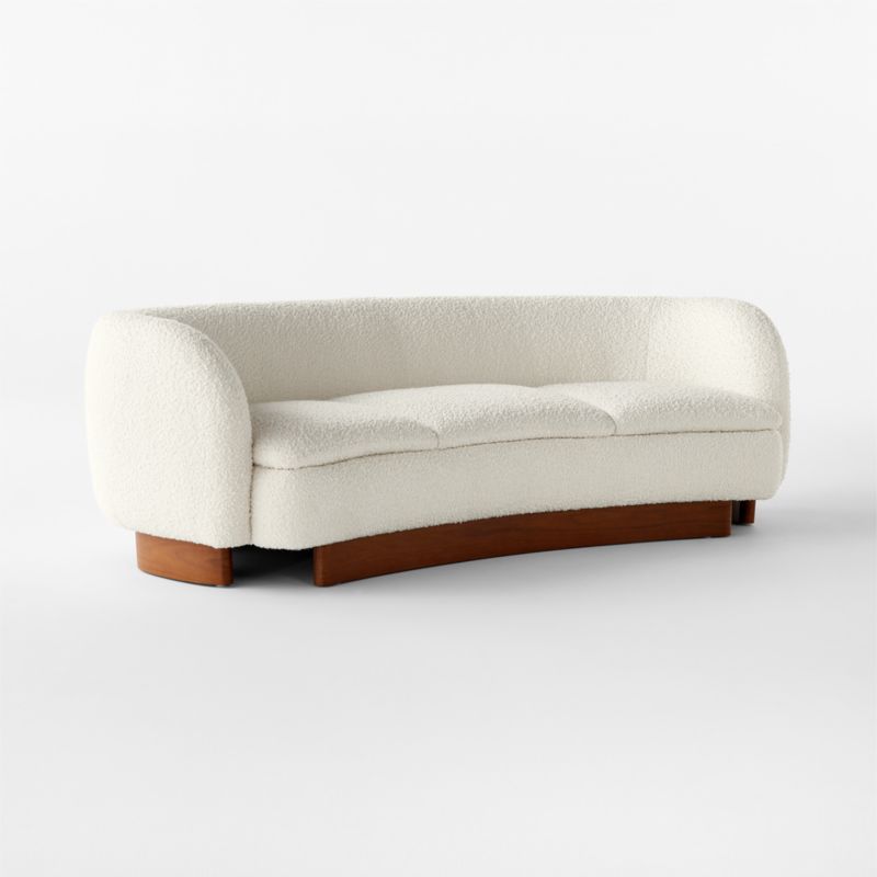 Muir 90" Curved White Boucle Sofa - image 7 of 12