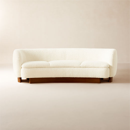 Muir Curved White Boucle Sofa