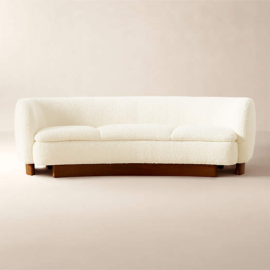 Muir 90" Curved White Boucle Sofa