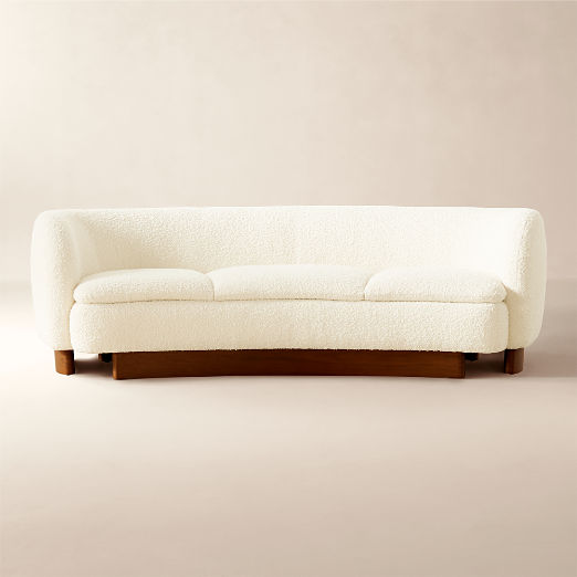 Muir 90" Curved White Boucle Sofa