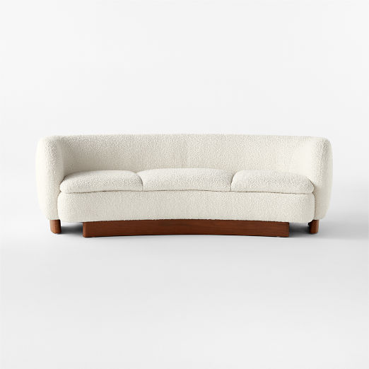 Muir 90" Curved White Boucle Sofa