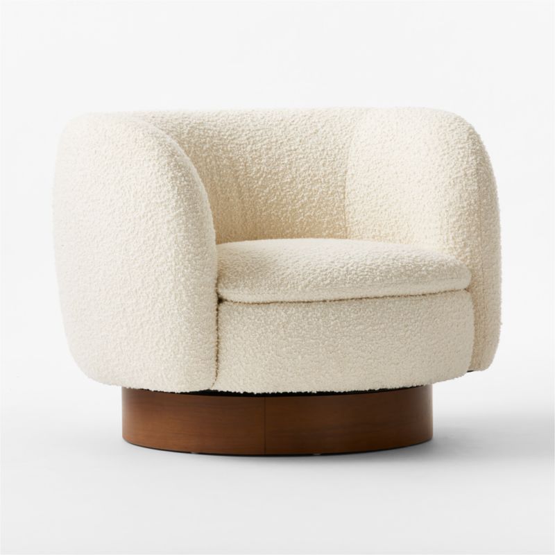 Muir White Boucle Swivel Chair - image 7 of 10