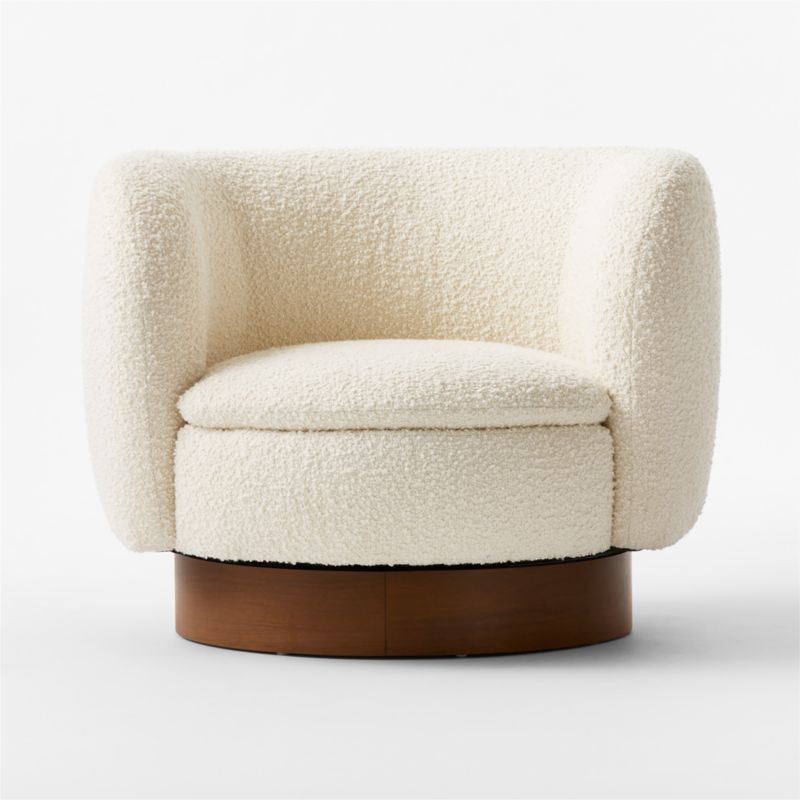 Muir White Boucle Swivel Chair - image 6 of 10