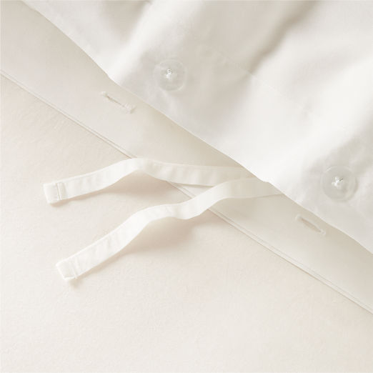 Muna Warm White Washed Tencel™ Solid Duvet Cover