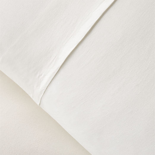 Muna Warm White Washed Tencel Solid Pillow Shams Set of 2