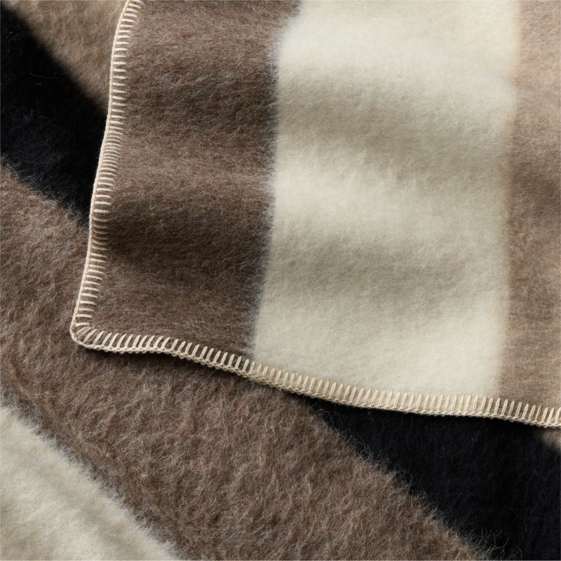 Mura Taupe and Black Striped Alpaca King Bed Blanket by Blacksaw - image 3 of 4