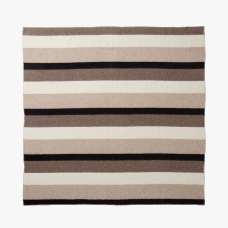 Mura Taupe and Black Striped Alpaca King Bed Blanket by Blacksaw - image 2 of 4