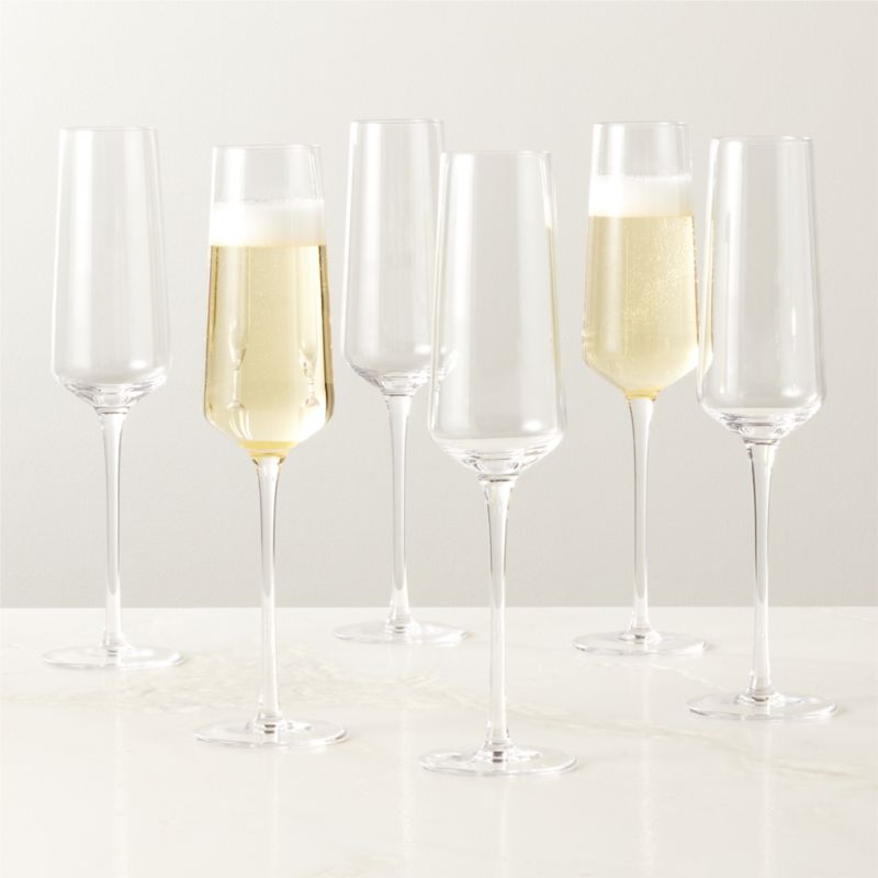 View Muse Glass Champagne Flute Set of 6 details