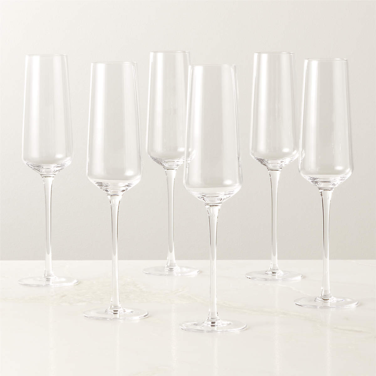 CB2 Muse Modern Champagne Flute Set of 6