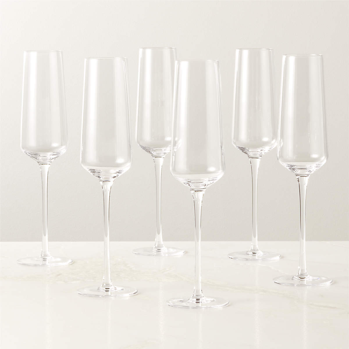 Muse Modern Champagne Flute Set of 6 | CB2