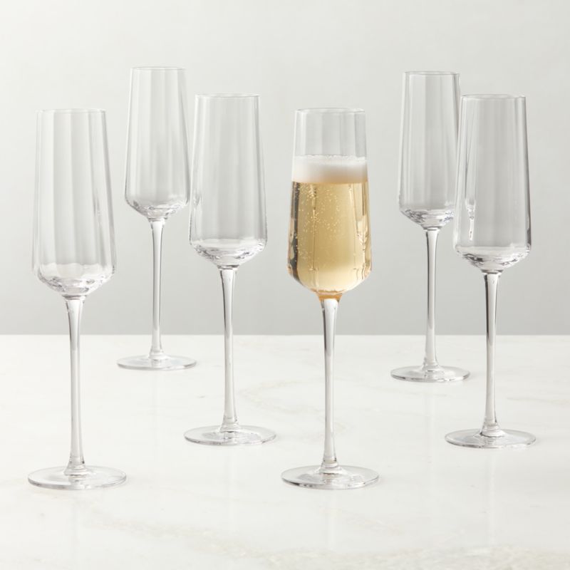 View Muse Optic Fluted Champagne Flutes Set of 6 details