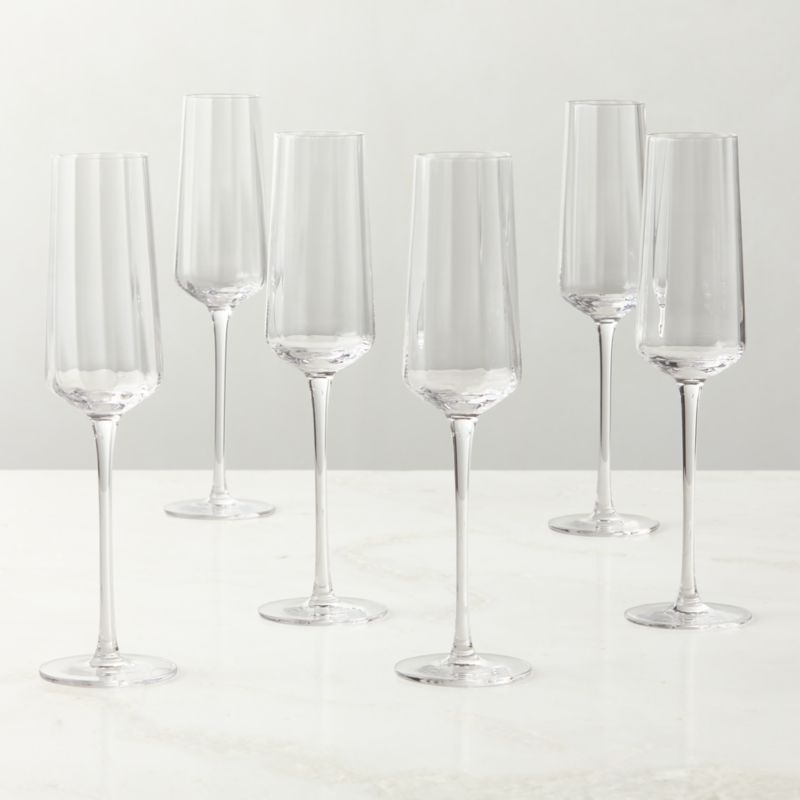 Muse Optic Fluted Champagne Flutes Set of 6 - image 1 of 3