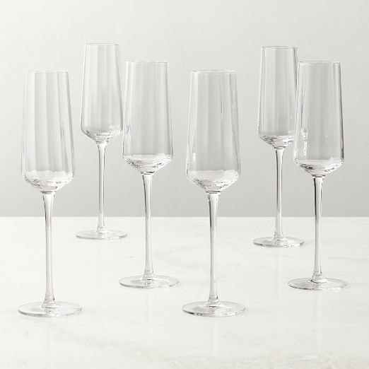 Muse Optic Fluted Champagne Flutes Set of 6