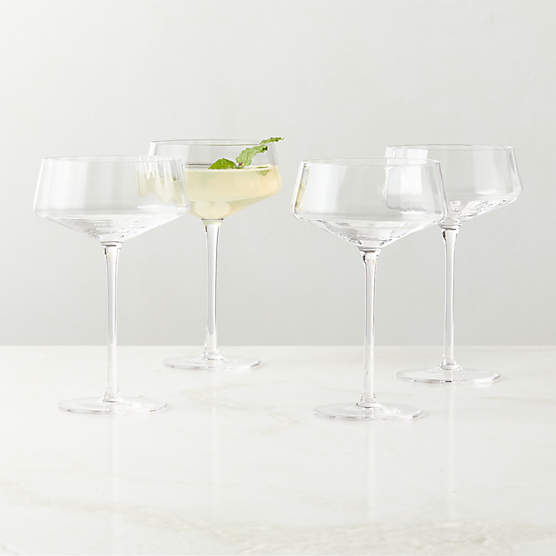 Muse Optic Fluted Coupe Glasses Set of 4