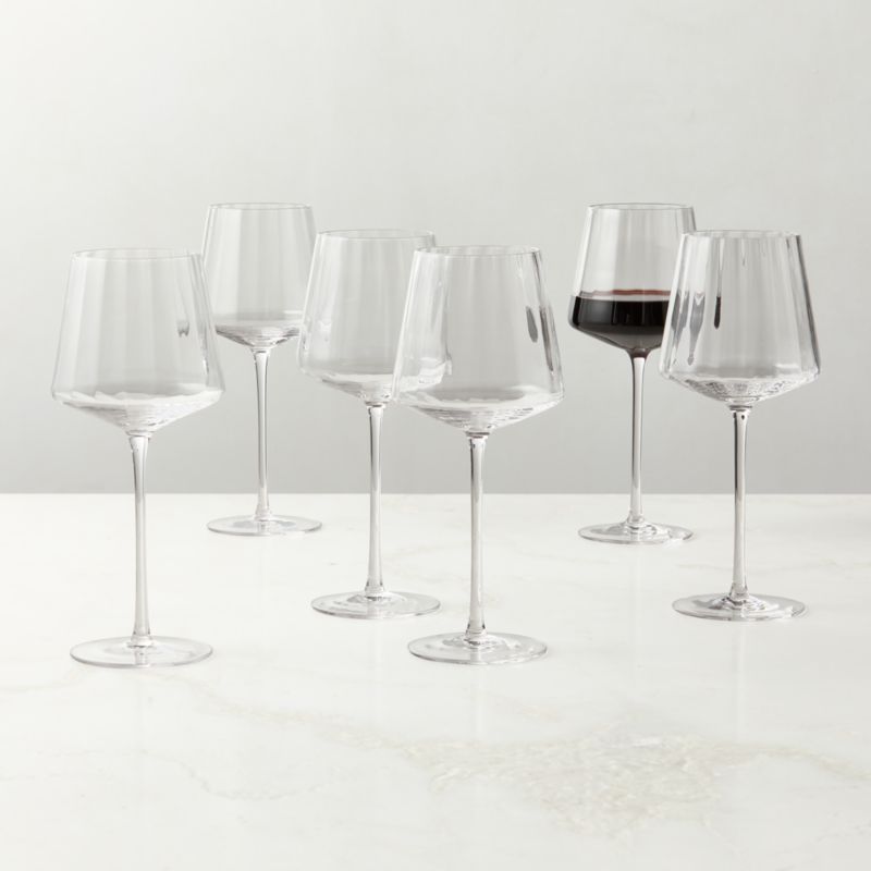 Muse Optic Fluted Red Wine Glasses Set of 6 - image 0 of 3