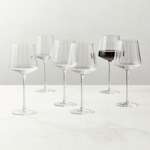 Muse Optic Fluted Red Wine Glasses Set of 6