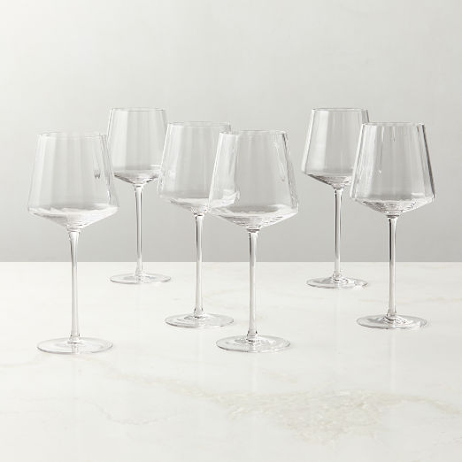 Muse Optic Fluted Red Wine Glasses Set of 6